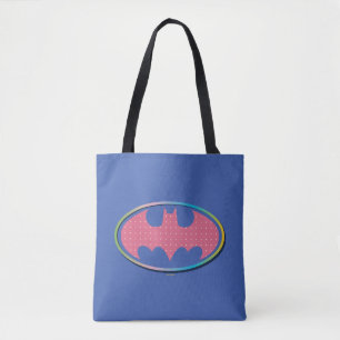 Bolsa Tote Batman Logotipo de Bolinhas rosa