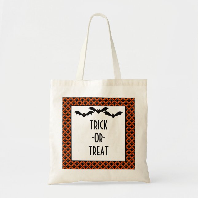Bolsa Tote Bats Glam Bats do Halloween Trick ou Treine (Frente)