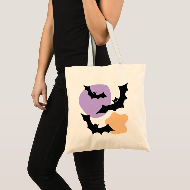 Bolsa Tote Bats Negros Assustadores Comprando Noite de Hallow (Frente (produto))