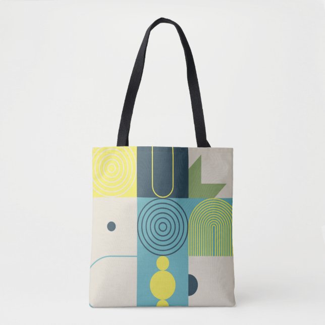 Bolsa Tote Bauhaus composition artwork made with abstract ele (Frente)