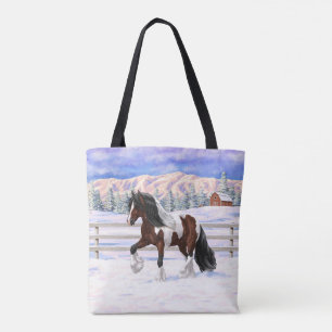 Bolsa Tote Bay Pinto Gypsy Vanner Draft Horse Na Neve