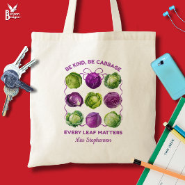 Bolsa Tote BE KIND CABBAGE Personalized Inclusive Teacher