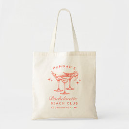 Bolsa Tote Beach Bachelorette Retro Modern Personalizado