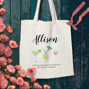 Bolsa Tote Beach Cocktails Bachelorette Bridesmaid Name