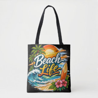 Bolsa Tote Beach Life – Tropical Sunset Surf