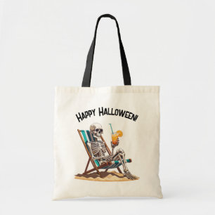 Bolsa Tote Beach Lounging Skeleton Halloween
