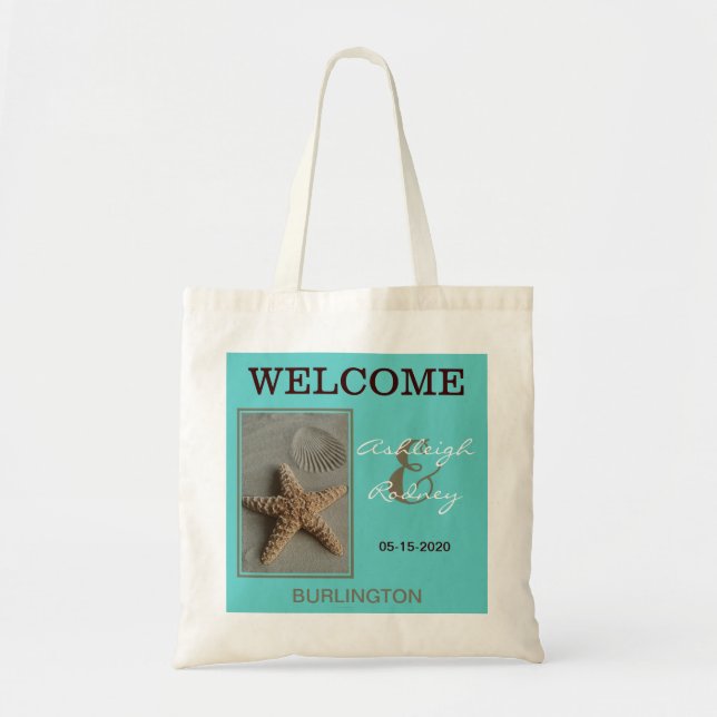 Bolsa Tote Beach Wedding Welcome Bolsas Starfish (Frente)