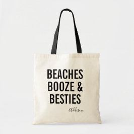 Bolsa Tote Beaches Booze e Besties | Saco de Tote no Fim de S