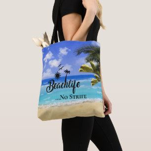 Bolsa Tote Beachlife No Strife cita a água da palmeira de ver