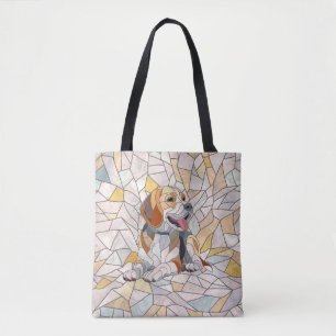 Bolsa Tote Beagle dog - Colorful Mosaic art
