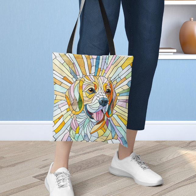 Bolsa Tote Beagle dog - Colorful Mosaic art (Criador carregado)