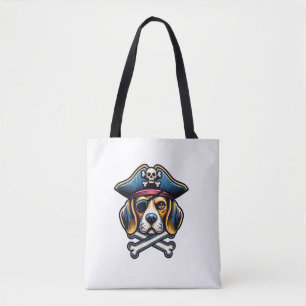 Bolsa Tote Beagle Pirate Costume Skull Crossbone Dog Lovers