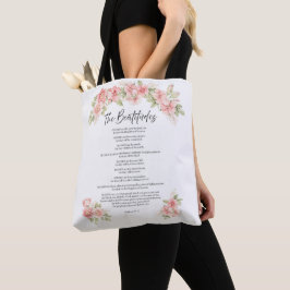 Bolsa Tote Beatitudes Florais em Aquarela com Escrito Bíblico