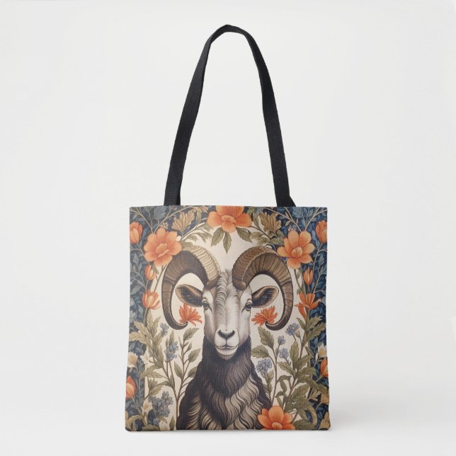 Bolsa Tote Beautiful Bighorn Sheep William Morris Inspired (Frente)
