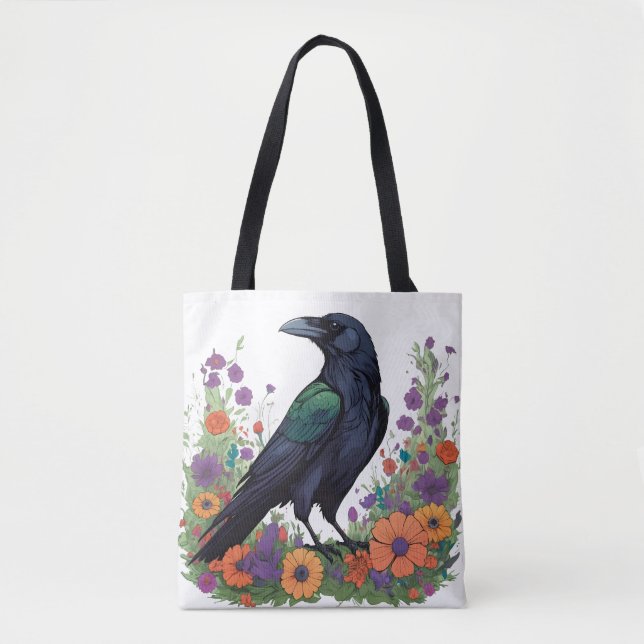 Bolsa Tote Beautiful black raven (Frente)