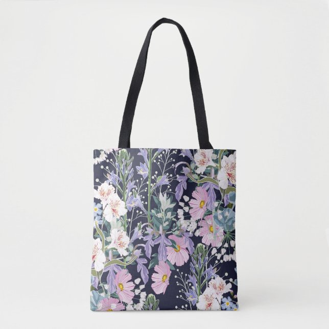 Bolsa Tote Beautiful seamless spring pattern with wild flower (Frente)