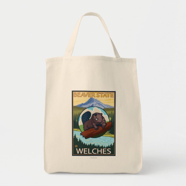 Bolsa Tote Beaver & Mt. Hood - Welches, Oregon (Frente)