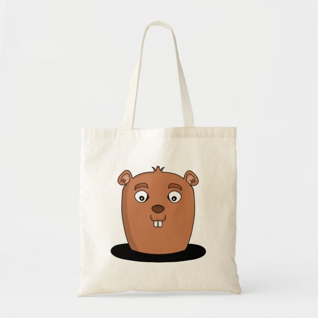 Bolsa Tote Beaver saindo de um buraco (Frente)