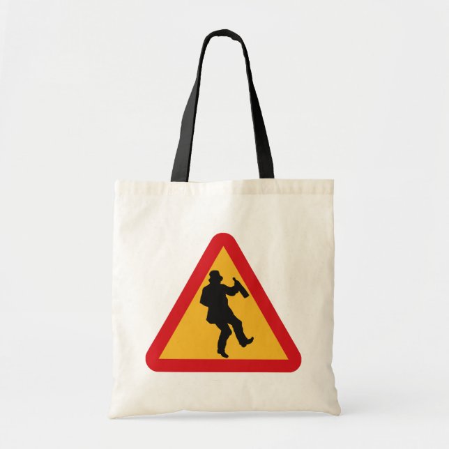 Bolsa Tote Bebado Aviso sobre sacos de tote (Frente)