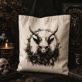 Bolsa Tote Bebê Baphomet Botânico Oculto Gótico