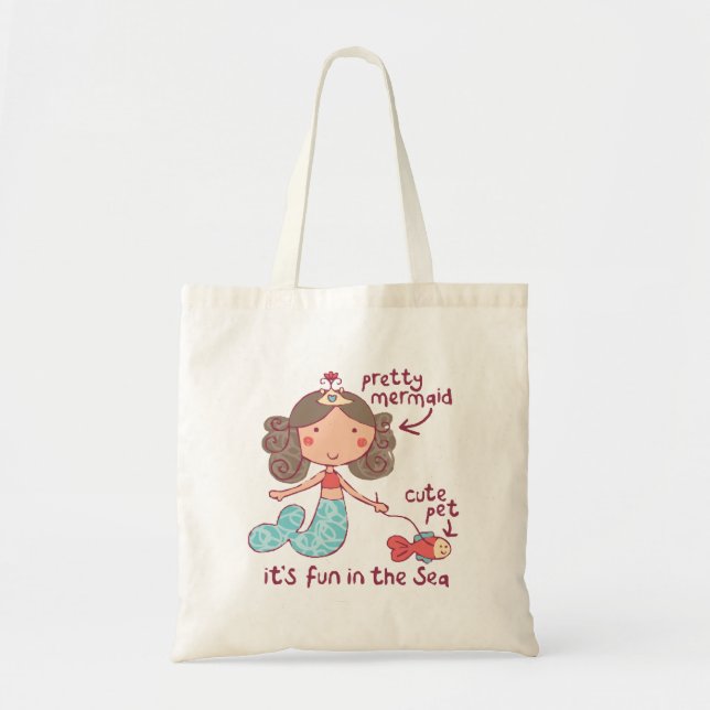 Bolsa Tote Bebê bonito da criança da sereia (Frente)