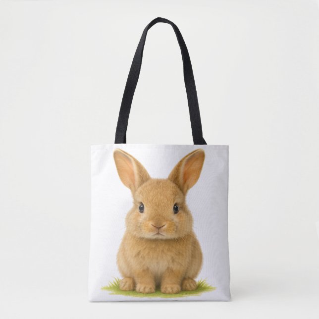 Bolsa Tote Bebê coelhinho na grama (Frente)