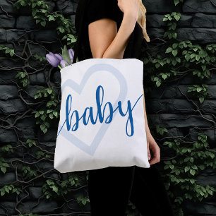 Bolsa Tote Bebê Coração Script de Flourish Clássico do Ceru