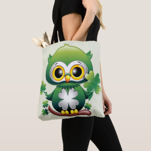 Bolsa Tote Bebê Coruja Fofo St Patrick Cartoon