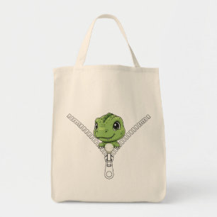 Bolsa Tote Bebê dinossauro fofo espiando