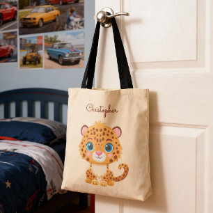 Bolsa Tote Bebê Fofa Leopardo Safari Animal Crianças