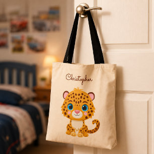 Bolsa Tote Bebê Fofa Leopardo Safari Animal Crianças