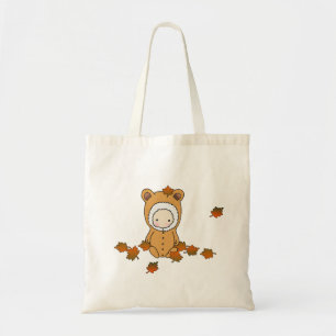 Bolsa Tote Bebê Fofo de Outono em Tote de Folhas Caindo
