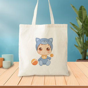 Bolsa Tote Bebê Garota Gato De Jumpa
