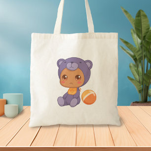 Bolsa Tote Bebê Garota Roxo Bear Tornozelo