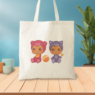 Bolsa Tote Bebê Gêmeos Ursos Gato De Gato De Jumpto Saco