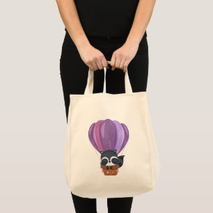 Bolsa Tote Bebê Guaxinim Cartoon Flores Fofas