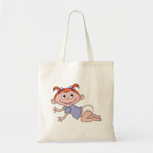 Bolsa Tote Bebê Menina Desenho Animado Rastejando Cabelo Verm