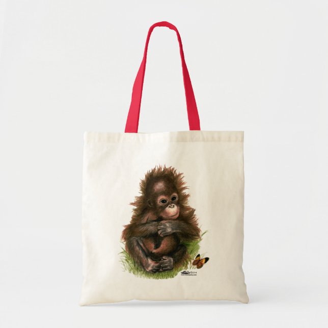 Bolsa Tote Bebê Orangotango e Borboleta (Frente)