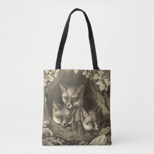 Bolsa Tote Bebê raposa vintage floresta
