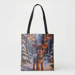 Bolsa Tote Bebê Reindeer Na Floresta De Neve