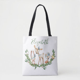 Bolsa Tote Bebê veado em aquarela fofa