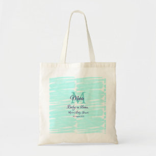 Bolsa Tote Bebê verde pastel em floração, chá de bebê de mono