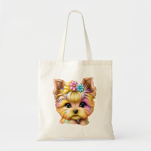 Bolsa Tote Bebê-Yorkie bonito e adorável (Frente)