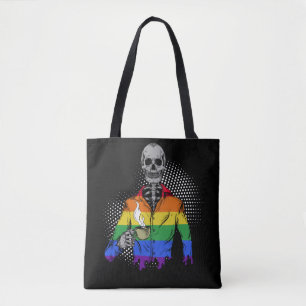 Bolsa Tote Bebendo esquelético LGBTQ Café Skeleton