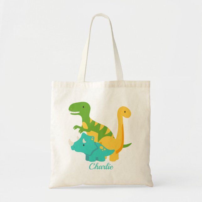 Bolsa Tote Bebês Dinossauros Lindos Trex (Frente)