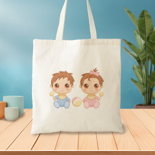Bolsa Tote Bebês gêmeos Garoto e Garota
