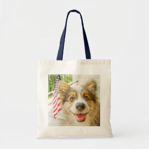Bolsa Tote Bebês Mais Pobres Corgi Puppy Patriótico