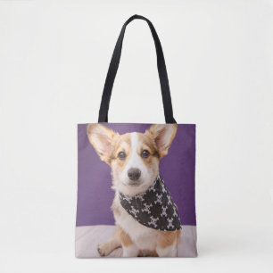 Bolsa Tote Bebês Mais Pobres   Corgi Puppy Skull Bandana