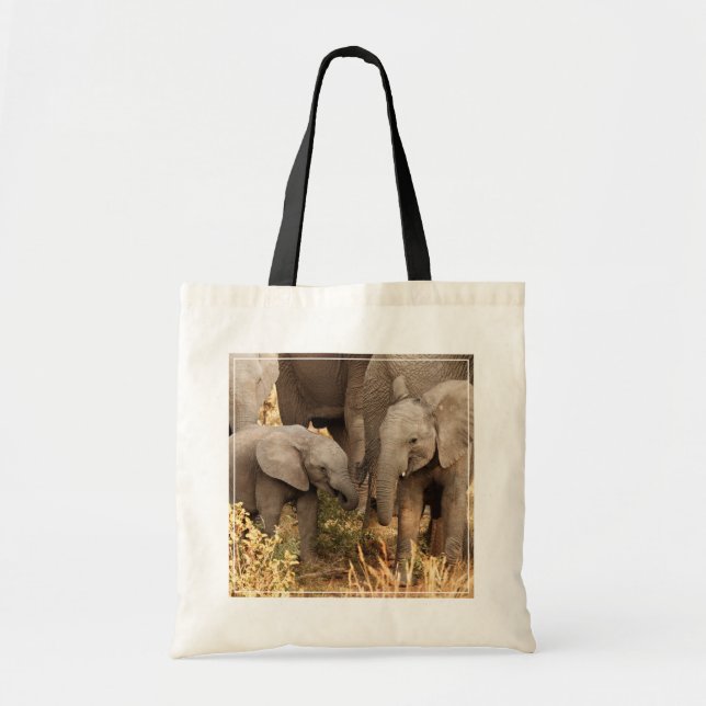 Bolsa Tote Bebês Mais Pobres | Dois elefantes jovens (Frente)