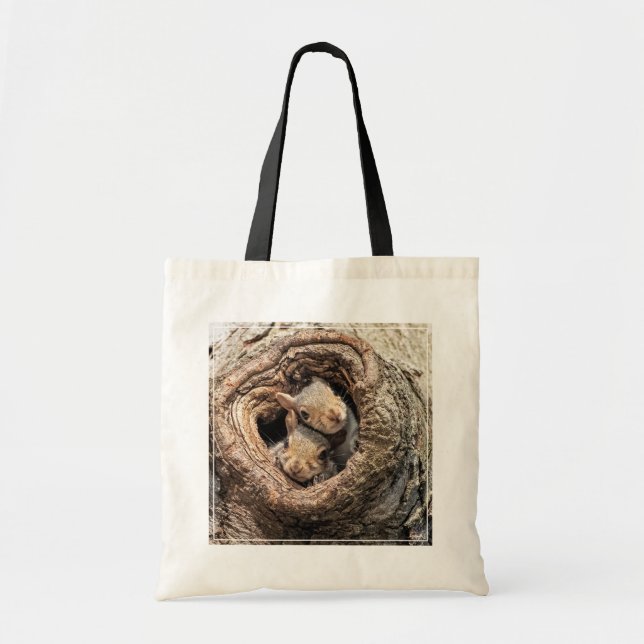 Bolsa Tote Bebês Mais Pobres | Dois esquilos jovens (Frente)